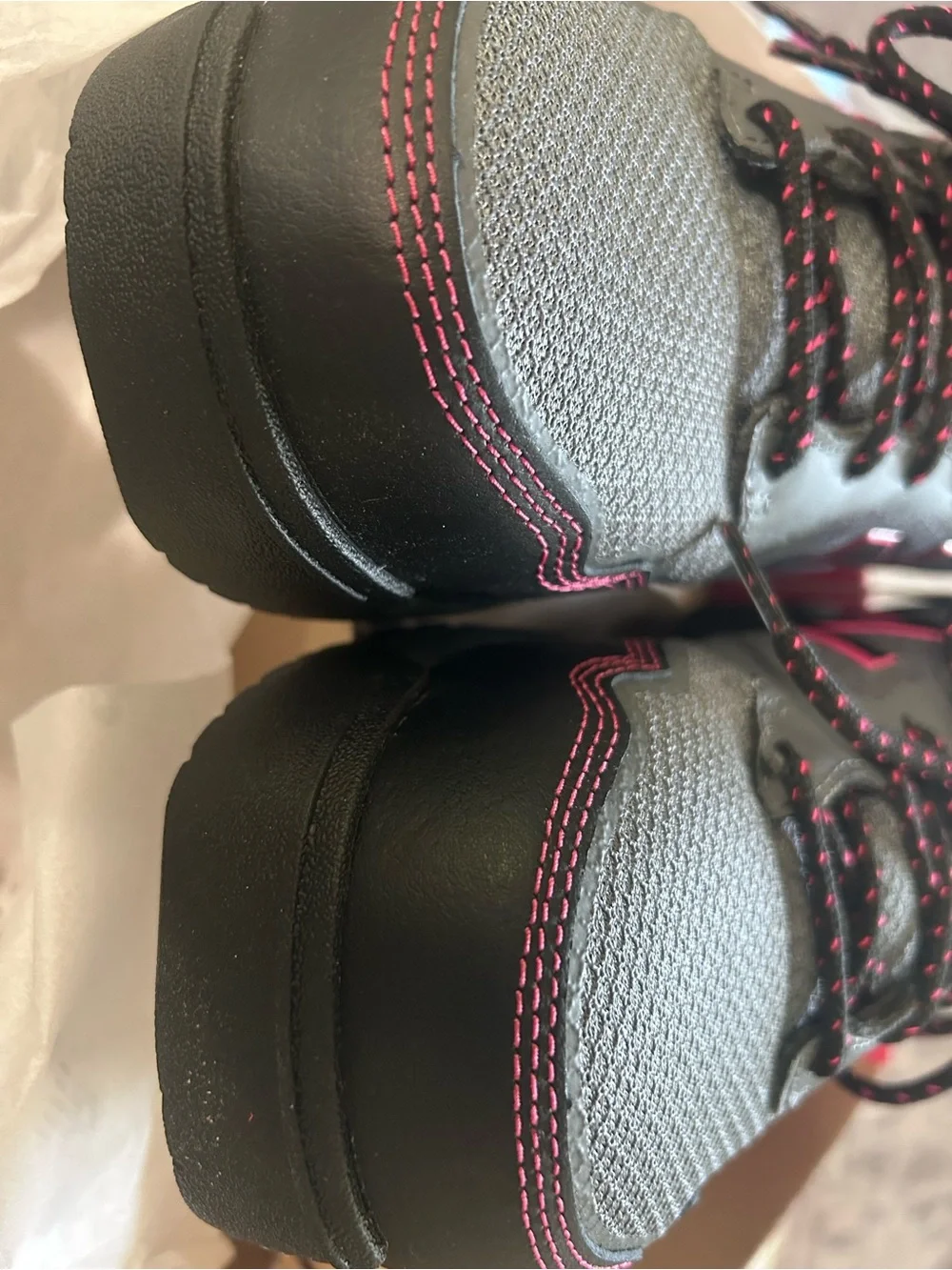 New Balance Black with Pink Accent Work Sneakers